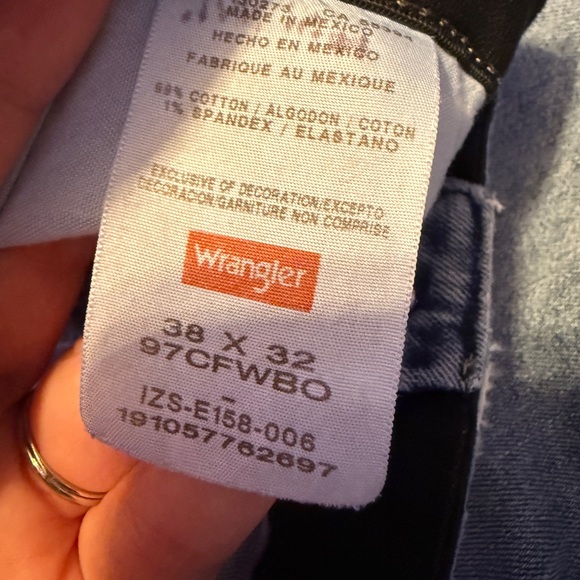 Wrangler Blue Straight Jeans Classic Style - Picture 2 of 6